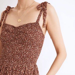 Madewell Lucie Tie-Strap Tiered Midi Dress in Florentine Floral